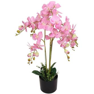 vidaXL Planta De Orqu&iacute;dea Artificial Con Macetero Rosa 75 Cm Vidaxl