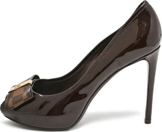 Louis Vuitton 110 mm Valentine lakleren pumps met strik - Bruin