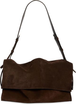 Christian Louboutin Large Baggy Suede Shoulder Bag in Cosme at Nordstrom