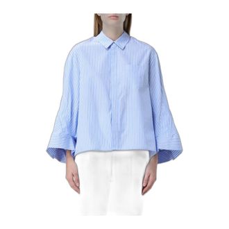 Meimeij Overhemd met Borstzak - Dames - Blouses & Shirts - Blauw - Maat: S Katoen