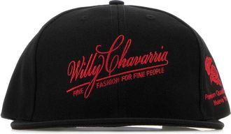 Willy Chavarria Black Polyester Fine Fashion Baseball Cap