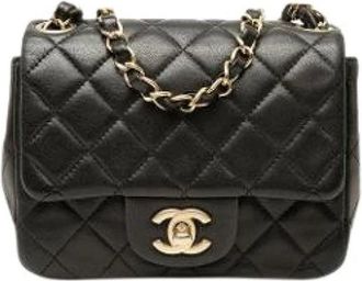 Chanel Pre-owned Square Flap Shoulder Bag - Dames - Pre-owned - Zwart - Maat: ONE Size Leer