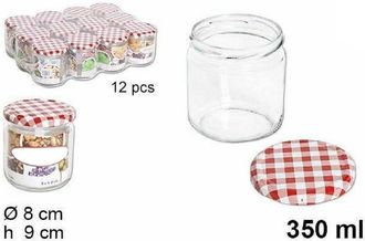 Trade Shop Trade Shop - Set 12 Pezzi Contenitore Barattolo In Vetro Con Coperchio Barattolini 350ml