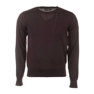 Dolce & Gabbana Crewneck Pullover - male - Dolce & Gabbana - Cashmere Knitwear - Brown - S - Knitwear