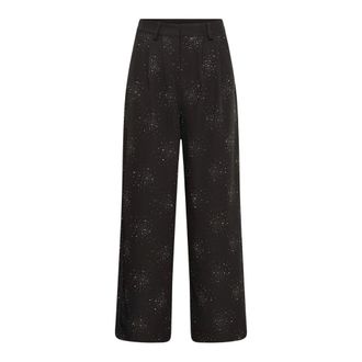 Saint Tropez Wijde broek - Dames - Broeken - Zwart - Maat: M