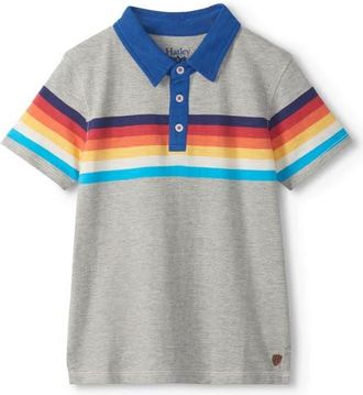 Hatley Kids 70s Stripes Polo in Grey at Nordstrom, Size 2T