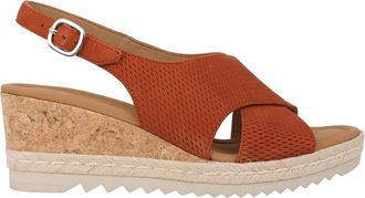 Gabor Bruine sandalen - Zomercollectie - Dames - Sleehakken - Bruin - 41 EU - Leer - Schoenen