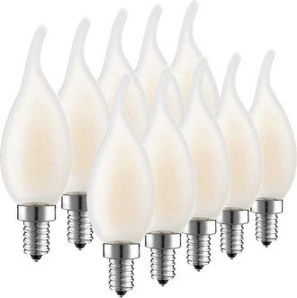 OEM Bombilla Led De Filamento Regulable E14, Paquete De 10 Bombillas Con Efecto Llama, Equivalente A 4 Vatios (incandescente)