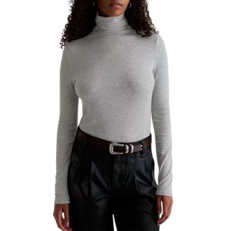 AG - Adriano Goldschmied Chels Turtleneck Top In Heather Grey