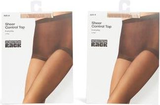 Nordstrom Rack 2-Pack Sheer Control Top Pantyhose in Natural at Nordstrom Rack, Size Plus