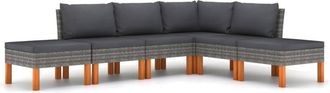 vidaXL Vidaxl - Set De Muebles De Jard&iacute;n 8 Pzas Y Cojines Rat&aacute;n Sint&eacute;tico Gris