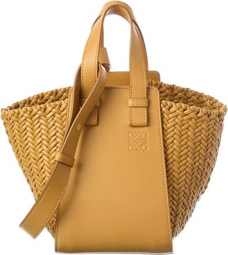 Loewe Hammock Woven Leather Bucket Bag