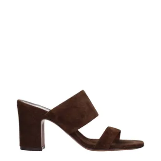 PARIS TEXAS Brown Leather Platform Womens Sandals
