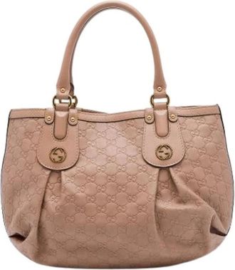 Gucci Pre-owned Scarlett Tote Bag - Dames - Vintage Shopper - Beige - ONE Size - Leer - Vintage