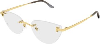 Cartier Cat Eye Frame - Dames - Brillen - Geel - 54 MM - Accessoires