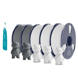 OEM Filamento Para Impresi&oacute;n 3d, 1,75 Mm De Di&aacute;metro, Material Pla Ecol&oacute;gico, 2 Grises Y 3 Blancos