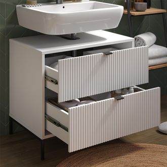 Vicco Mueble Bajo Lavabo Eliza, Blanco, 70 X 63 Cm Con 2 Cajones Extra&iacute;bles, Vicco