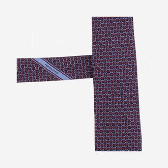 Ferragamo Silk Geometric Necktie - Navy