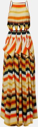 Loewe Vestido largo Paulas Ibiza de seda a rayas