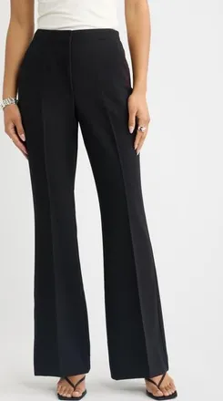 Open Edit Icon Twill Flare Pants in Black at Nordstrom, Size 10