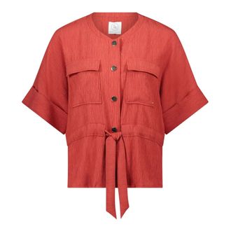 Betty & Co Klassiek overhemd - Dames - Blouses & Shirts - Oranje - Maat: M