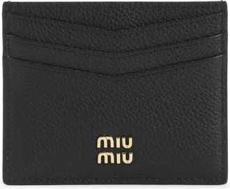 Miu Miu Tarjetero de Piel de Becerro - Accessories - Mujer - Negro - ONE SIZE