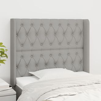 vidaXL Cabecero Con Orejas De Tela Gris Claro 93x16x118/128 Cm Vidaxl