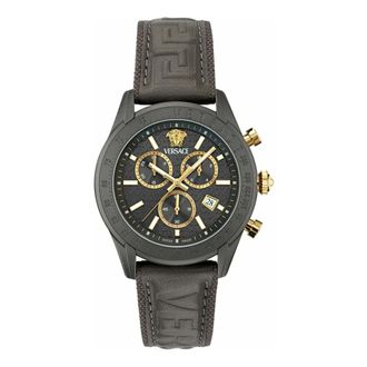 Versace Accessoires, Heren, Zwart, ONE Size, Leer, Chronograph Chrono Master