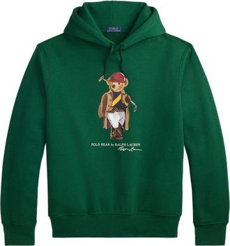 Polo Ralph Lauren Green Hoodie With Printed Bear