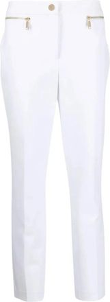 Michael Kors Stretch Crepe Broek - Dames - Slim Fit Broeken - Wit - 2XS - Leer - Broeken