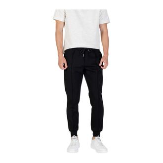Antony Morato Sweatpants, male, Black, XL, Black Lace-Fastened Cotton Trousers with Pockets