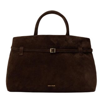 Manu Atelier Bruine su&egrave;de tas met gouden hardware - Dames - Handtassen - Bruin - ONE Size - Su&egrave;de - Tassen