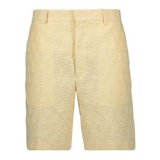 Fendi Heren, Korte broeken, Geel, Maat: M Linnen