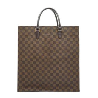 Louis Vuitton Pre-owned Tote Bags, female, Brown, Size: ONE SIZE Pre-owned Damier Ebene Sac Plat Tote Bag
