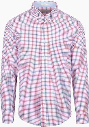 GANT Mens GANT CLASSIC POPLIN LONG SLEEVED SHIRT ROSE/RED - Rose Red - Size: 40