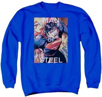 Gildan Superman Flight Of Steel Adult Crewneck Sweatshirt