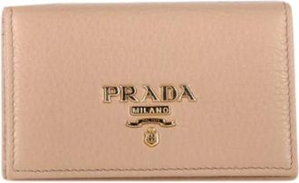 Prada Wallets & Cardholders, female, Beige, Size: ONE SIZE Leather wallets