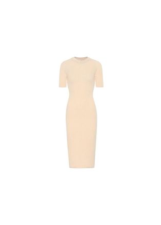 Fendi pale-beige ribbed knit dress Size 42