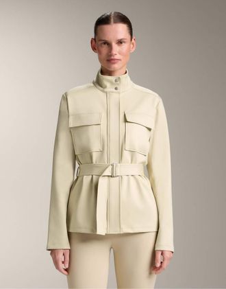 Oysho Giacca effetto neoprene marrone con cintura-Neutro