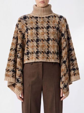 Twinset Dolcevita in misto lana con motivo pied-de-poule e spalle scese