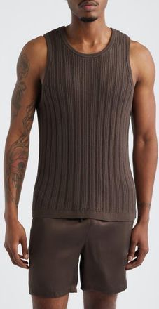 Open Edit Sweater Tank in Brown Cocoa at Nordstrom, Size Xx-Large