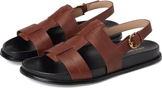 Cole Haan Marlee Fisherman Footbed Sandals Womens Sandals Dark Cuoio Leather : 8.5 B - Medium, Leather/Rubber