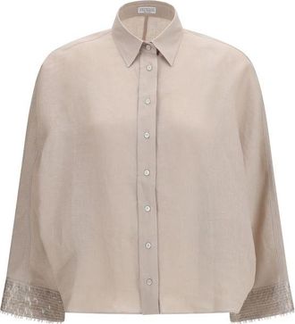 Brunello Cucinelli Beige Linen Womens Shirt