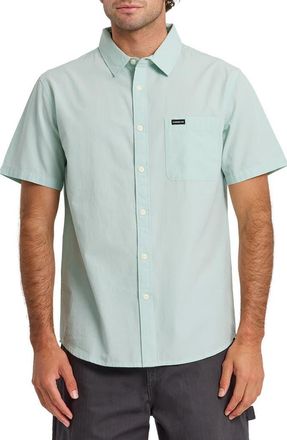 Quiksilver Shore Break Classic Short Sleeve Cotton Button-Up Shirt in Blue Haze at Nordstrom, Size Xx-Large