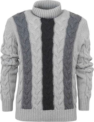 Gran Sasso Maglia Ciclista Dolcevita - Heren - Coltruien - Grijs - 3XL - Wol - Truien & Vesten