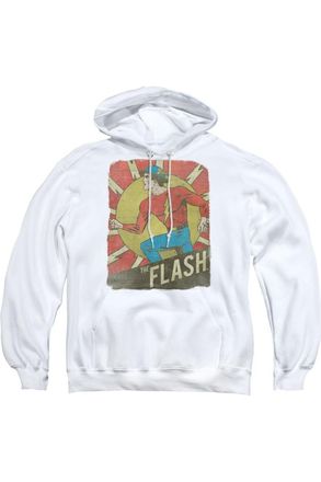 Gildan DC Comics Flash Tattered Poster Adult Pull Over Hoodie / Hooded Sweatshirt