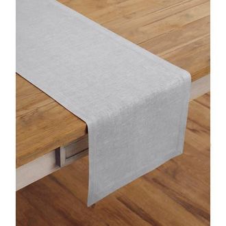 Solino Home Linen Table Runner for Dining Table, Holiday and Everyday Table Decor - Fete in Soft Grey at Nordstrom, Size X-Large