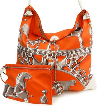 Herm&egrave;s Pre-owned Hermes Silk and Barenia Vif Argent Silky City 38 Ladies 0VRAPM9WJHPFYM2O