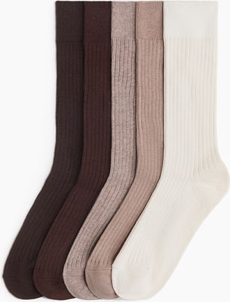 H&M 5er-Pack Socken - Brown