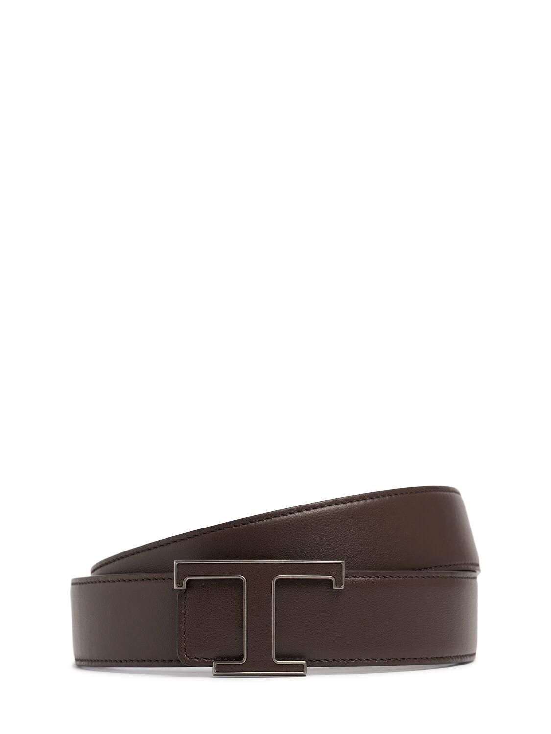 TOD'S $345 Men's ​Classic Leather & Suede fashion Belt Brown 44/110 NEW